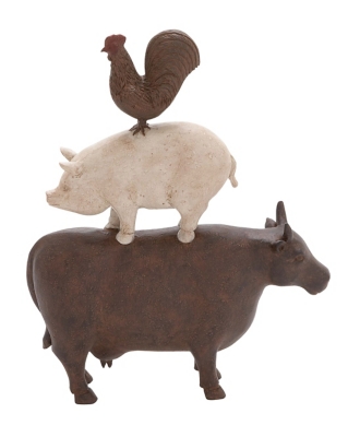 Bayberry Lane Brown Polystone Farmhouse Animal Sculpture, , large