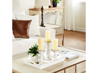 Bayberry Lane Distressed Finish Candle Holder Set of 3