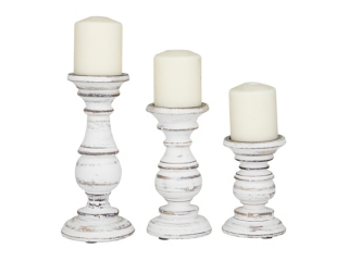 Bayberry Lane Distressed Finish Candle Holder Set of 3