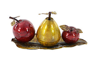 Bayberry Lane Red Iron Traditional Decorative Fruit with Tray, , large