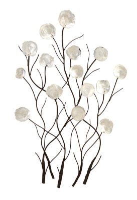 Bayberry Lane White Metal Coastal Abstract Wall Decor, 36" x 24", , large