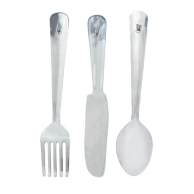 Bayberry Lane Silver Aluminum Traditional Kitchen Utensils Wall