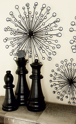 Bayberry Lane Set of 3 Black Metal Glam Wall Decor, 16", 20", 24", , rollover