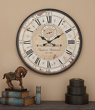 Bayberry Lane Brown Wood Vintage Wall Clock 32" x 1" x 32", , rollover