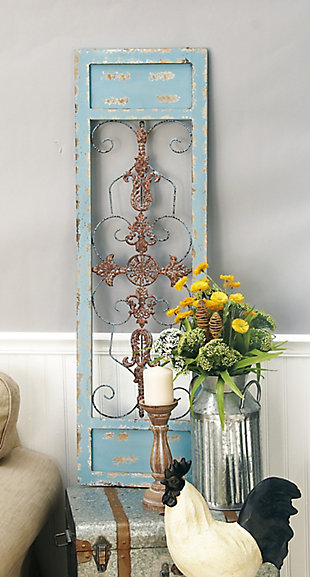 Bayberry Lane Turquoise Farmhouse Ornamental Wood Wall Decor, 47 x 14, , rollover