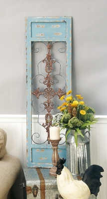 Bayberry Lane Turquoise Wood Farmhouse Wall Decor 14&quot; x 1&quot; x 47&quot;