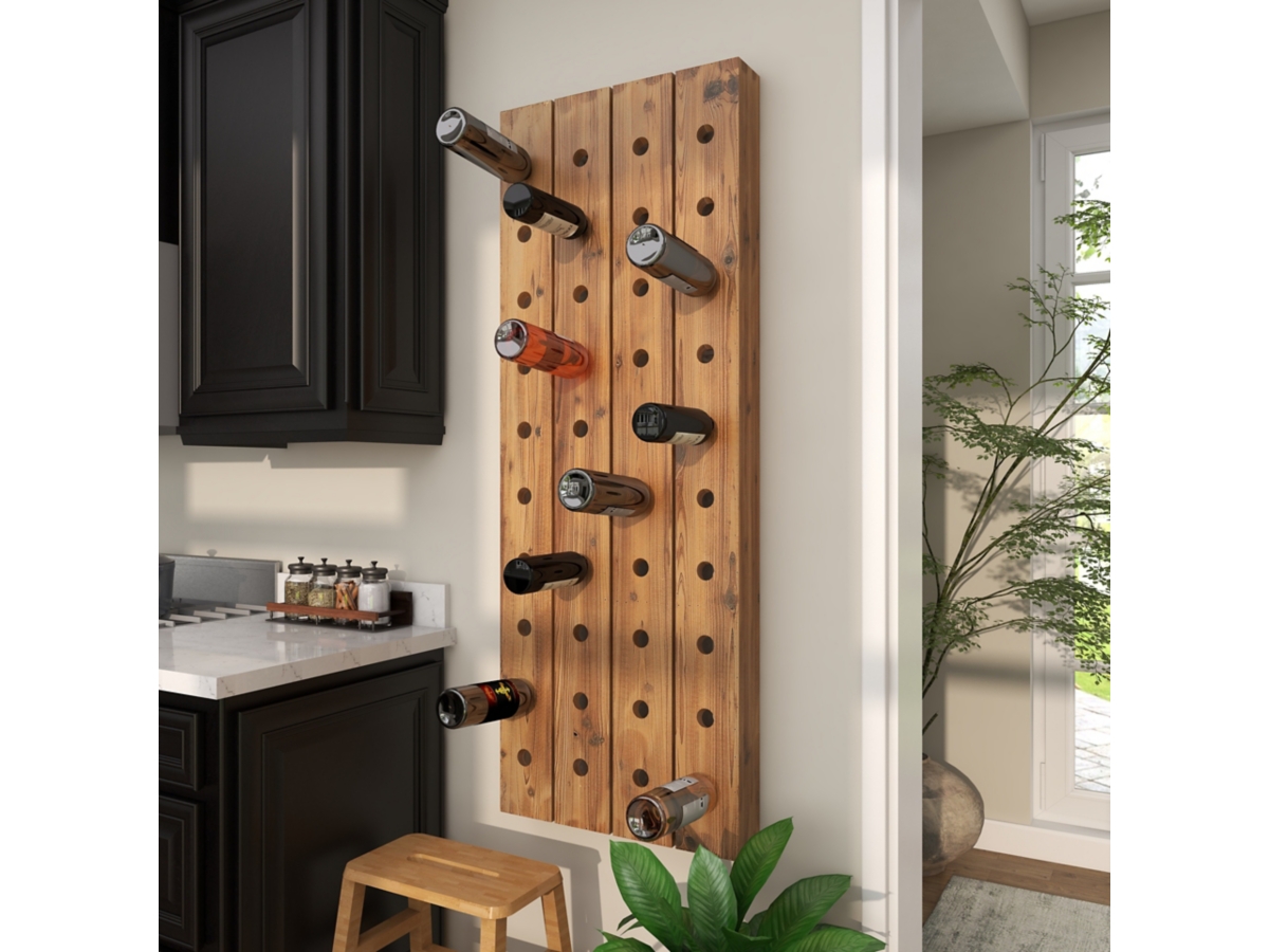 Ashley Furniture Wine Rack Bayberry Lane Brown Wood Rustic Wine Holder