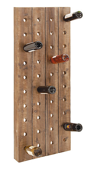 Bayberry Lane Brown Wood Rustic Wine Holder Rack, 57 x 21 x 4, , large