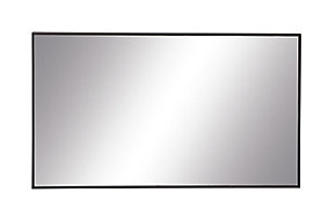 Bayberry Lane Black Contemporary Wood Wall Mirror, 40 x 24, Black, large
