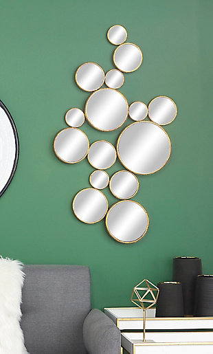 CosmoLiving by Cosmopolitan Gold Contemporary Metal Wall Mirror, 40 x 22, , rollover