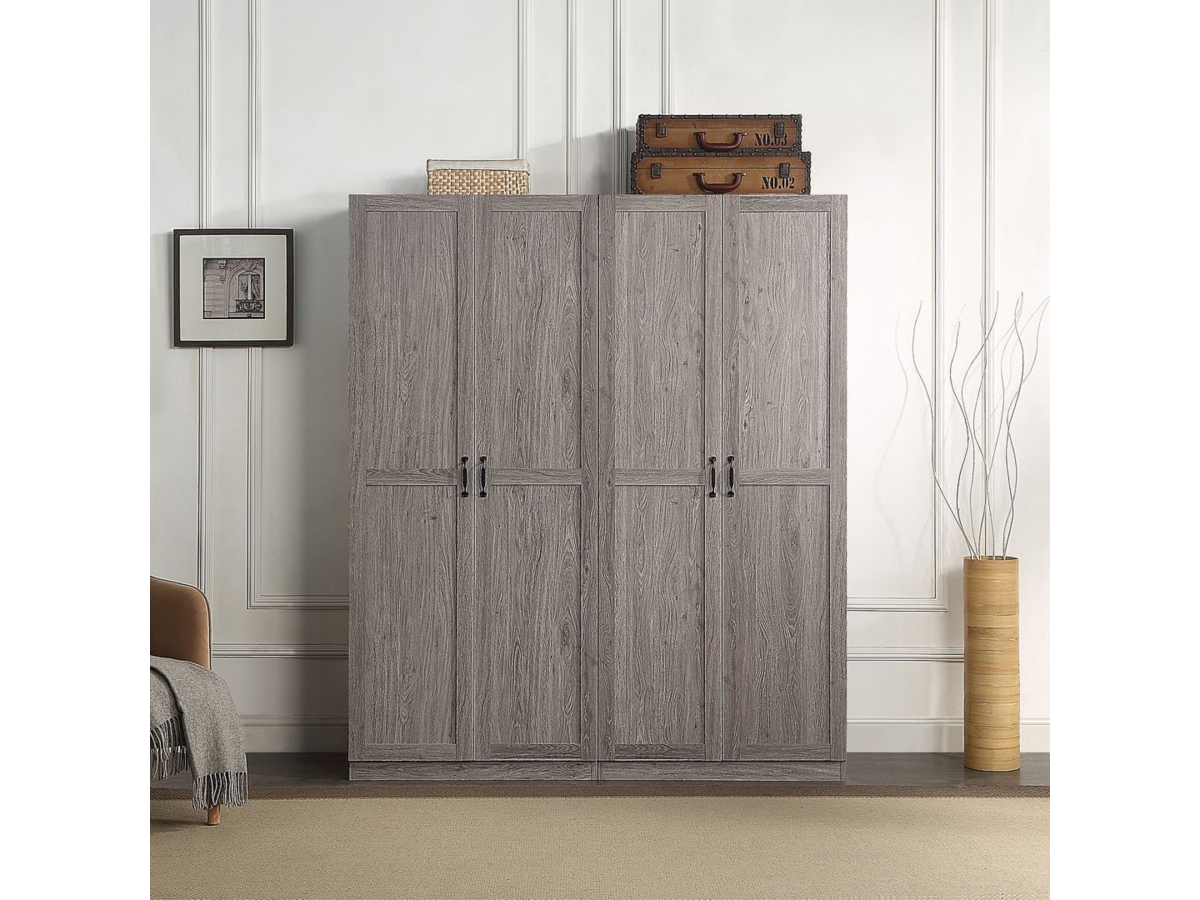 Hopkins Storage Closet with 7 Shelves in Grey (Set of 2) | Ashley