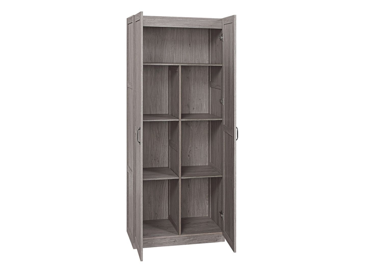 Hopkins Storage Closet with 7 Shelves in Grey (Set of 2) | Ashley