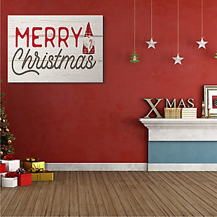 Stupell Merry Christmas Sentiments Festive Holiday Gnome, 36 x 48, Canvas Wall Art, Off White, rollover