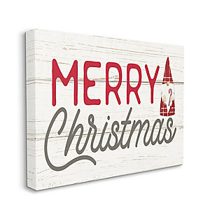 Stupell Merry Christmas Sentiments Festive Holiday Gnome, 36 x 48, Canvas Wall Art, Off White, large
