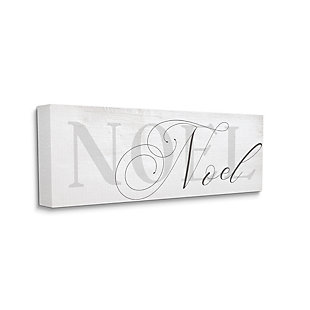 Stupell Quaint Noel Typography Charming Christmas Icon, 20 x 48, Canvas Wall Art, Beige, large