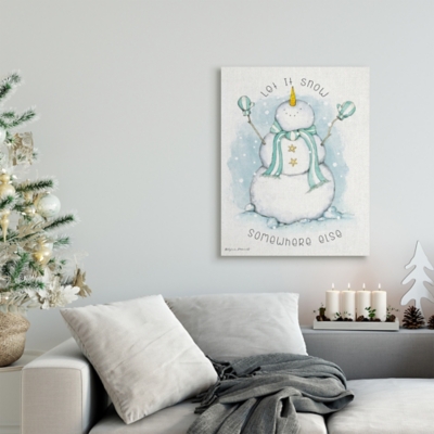 Stupell Let It Snow Somewhere Else Nautical Snowman, 24 x 30, Canvas Wall Art, Off White