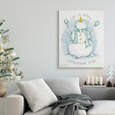Stupell Let It Snow Somewhere Else Nautical Snowman, 30 x 40, Canvas Wall Art, Off White