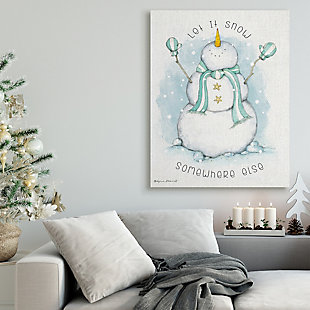 Stupell Let It Snow Somewhere Else Nautical Snowman, 36 x 48, Canvas Wall Art, Off White, rollover