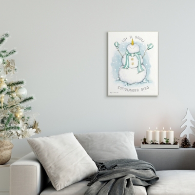 Stupell Let It Snow Somewhere Else Nautical Snowman, 13 x 19, Wood Wall Art, Off White