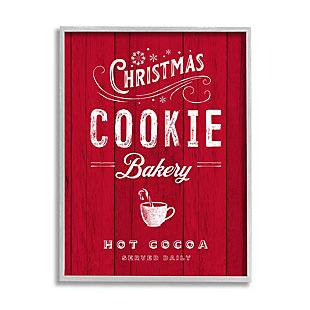 Stupell Industries Christmas Cookie Bakery Holiday Advertisement Festive Cocoa, 24 x 30, Framed Wall Art, Red, large