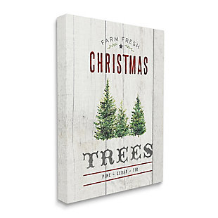 Stupell Industries Fresh Christmas Trees Country Advertisement Rustic Pattern, 36 x 48, Canvas Wall Art, Off White, large