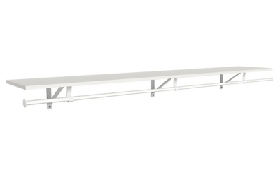 ClosetMaid 72 x 12 Storage Shelf with Adjustable Hang Rod, White