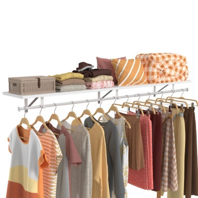 ClosetMaid 72" x 12" Storage Shelf with Adjustable Hang Rod, , large