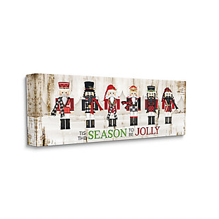Stupell Industries  To Be Jolly Festive Phrase Winter Christmas Nutcrackers, 10 x 24, Canvas Wall Art, Off White, large