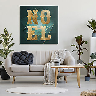 Stupell Industries Noel Glam Christmas Typography Green Geometric Shapes, 36 x 36, Canvas Wall Art, Green, rollover
