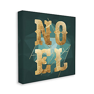 Stupell Industries Noel Glam Christmas Typography Green Geometric Shapes, 36 x 36, Canvas Wall Art, Green, large