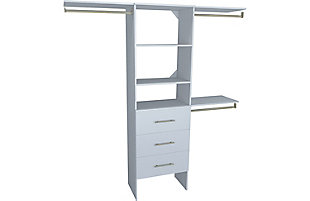 SuiteSymphony 3-Drawer 25" Tower Modern Closet Organization System, Pure White, rollover