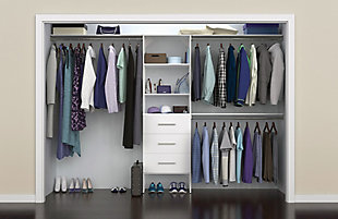 SuiteSymphony 3-Drawer 25" Tower Modern Closet Organization System, Pure White, large