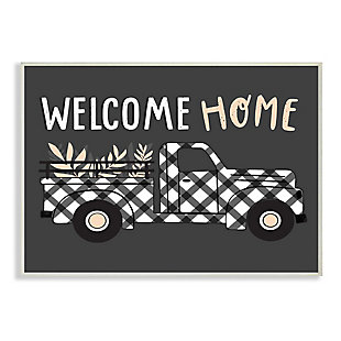Stupell Industries  Grey Autumn Harvest Truck Welcome Home Text , 10 x 15, Wood Wall Art, , large