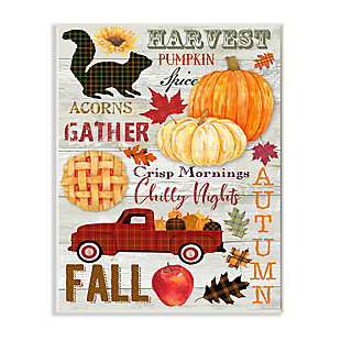 Stupell Industries Seasonal Fall Phrases Rustic Autumn Charm, 10 x 15, Wood Wall Art, Off White, large