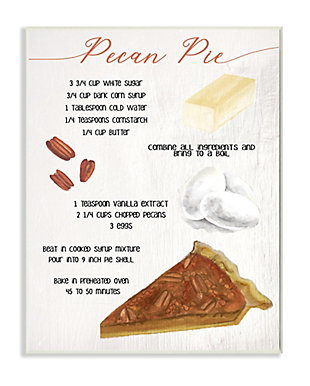 Stupell Industries  Autumn Pecan Pie Farmhouse Dessert Recipe, 10 x 15, Wood Wall Art, , large