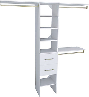 SuiteSymphony 2-Drawer 16" Tower Modern Closet Organization System, Pure White, rollover