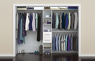 SuiteSymphony 2-Drawer 16" Tower Modern Closet Organization System, Pure White, large