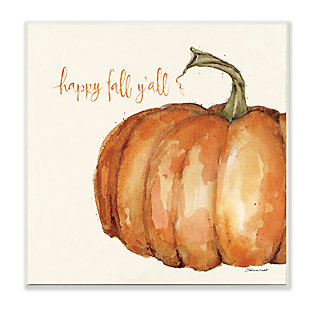 Stupell Industries Happy Fall Yall Autumn Pumpkin Seasonal Design, 12 x 12, Wood Wall Art, , large