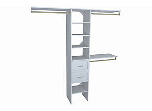 SuiteSymphony 2-Drawer 16" Tower Closet Organization System, Pure White, rollover