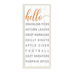 Stupell Industries Hello Fall Favorites Charming Rustic Phrases, 7 x 17, Wood Wall Art, , large