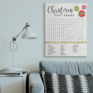 Stupell Industries Christmas Word Search Holiday Activity Text Design Canvas Wall Art, Off White, rollover