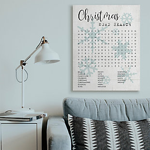Stupell Industries Winter Holiday Word Search Activity Christmas Phrases Canvas Wall Art, Off White, rollover