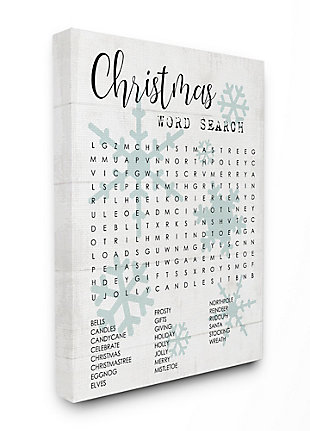 Stupell Industries Winter Holiday Word Search Activity Christmas Phrases Canvas Wall Art, Off White, large