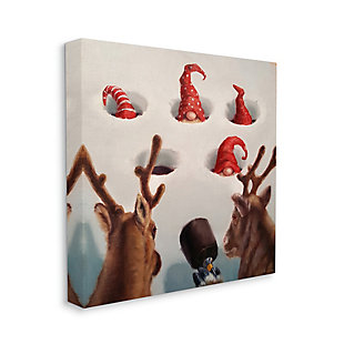 Stupell Industries Holiday Whack an Elf Christmas Reindeer Humor Canvas Wall Art, Multi, large