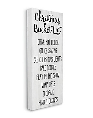 Stupell Industries Rustic Christmas Bucket List Sign Winter Holiday Goals Canvas Wall Art, White, large