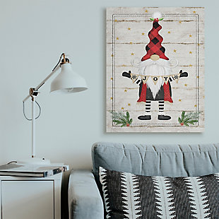 Stupell Industries Whimsical Holiday Gnome with Winter Joy Sentiments Canvas Wall Art, Beige, rollover