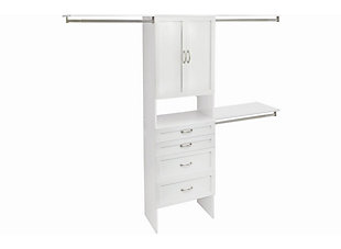 SuiteSymphony 4-Drawer 2-Door 25" Tower Closet Organization System, Pure White, rollover