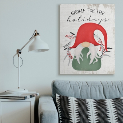 Stupell Industries Gnome for the Holidays Winter Garden Pun Canvas Wall Art, Off White, rollover