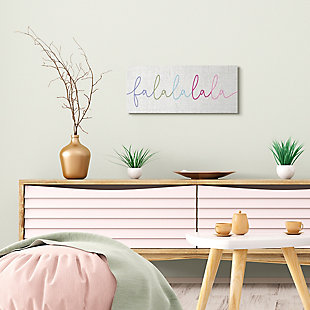 Stupell Industries  Falalalala Holiday Phrase Cursive Rainbow Text Canvas Wall Art, Off White, rollover