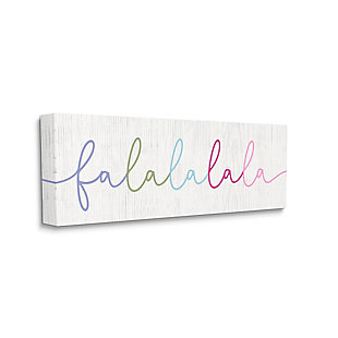 Stupell Industries  Falalalala Holiday Phrase Cursive Rainbow Text Canvas Wall Art, Off White, large